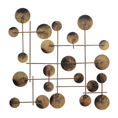 METAL, 29" CIRCLES METAL WALL DECO, GOLD