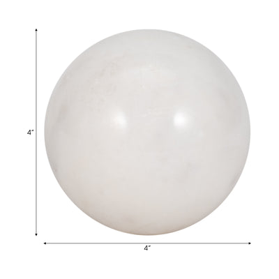 Marble, 4" Orb, White