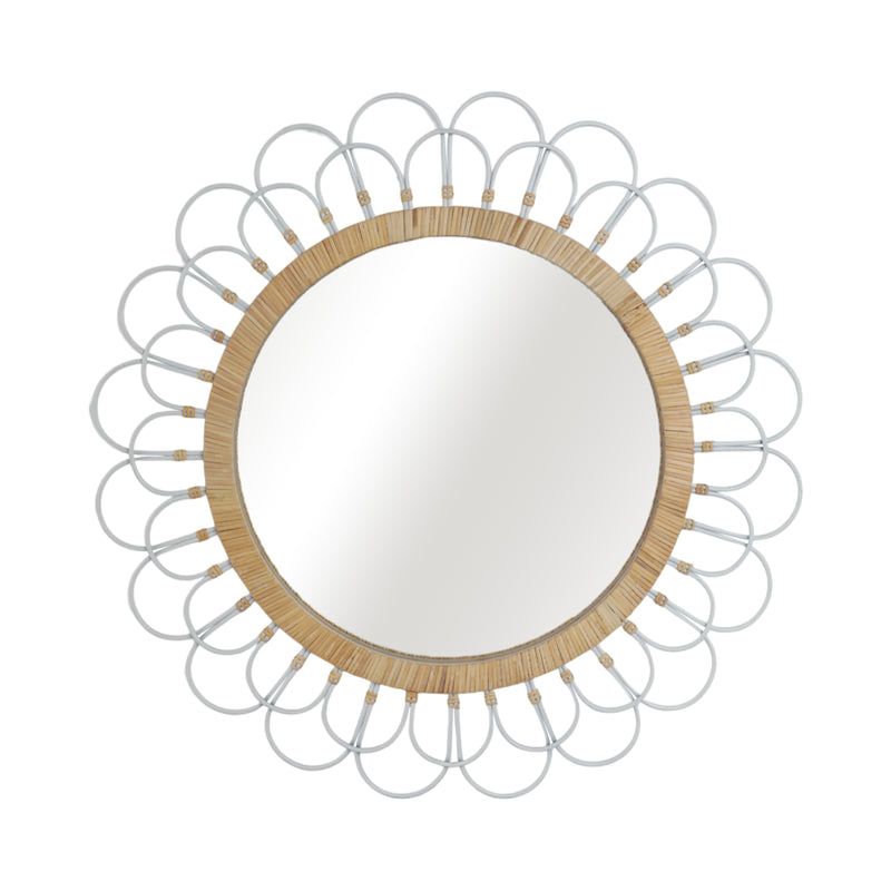 36" DAISY WALL MIRROR, WHITE