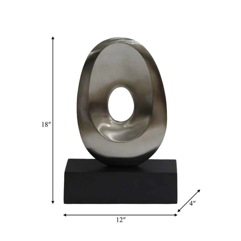 تمثال معدني بيضاوي بارتفاع 18 بوصة
