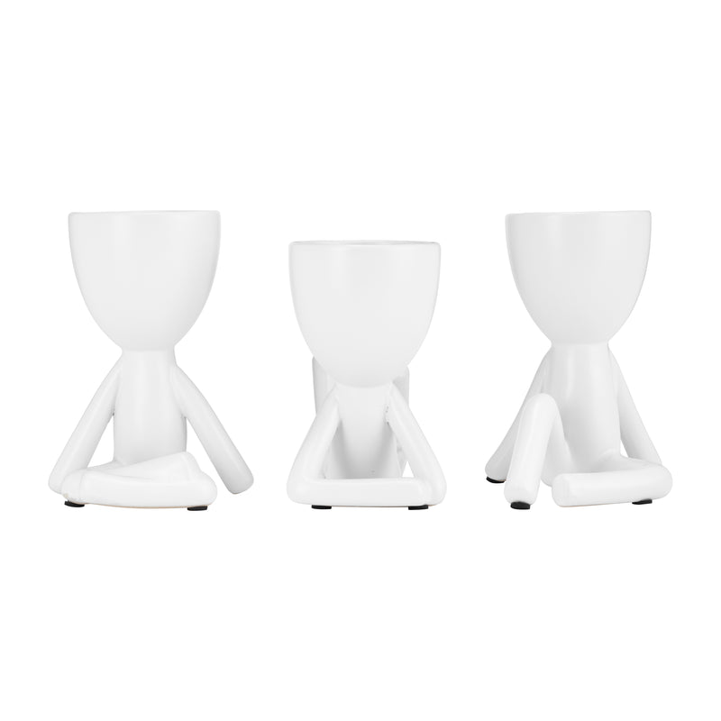 CER, S/3 8" SITTING HUMANS, WHITE