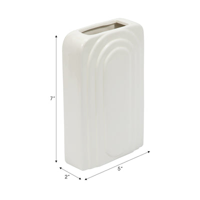 DOL, 7" RECTANGULAR VASE, WHITE