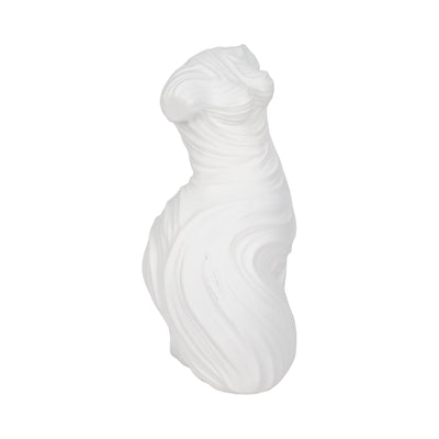 16" Curvy Ribbed Sculpture, White