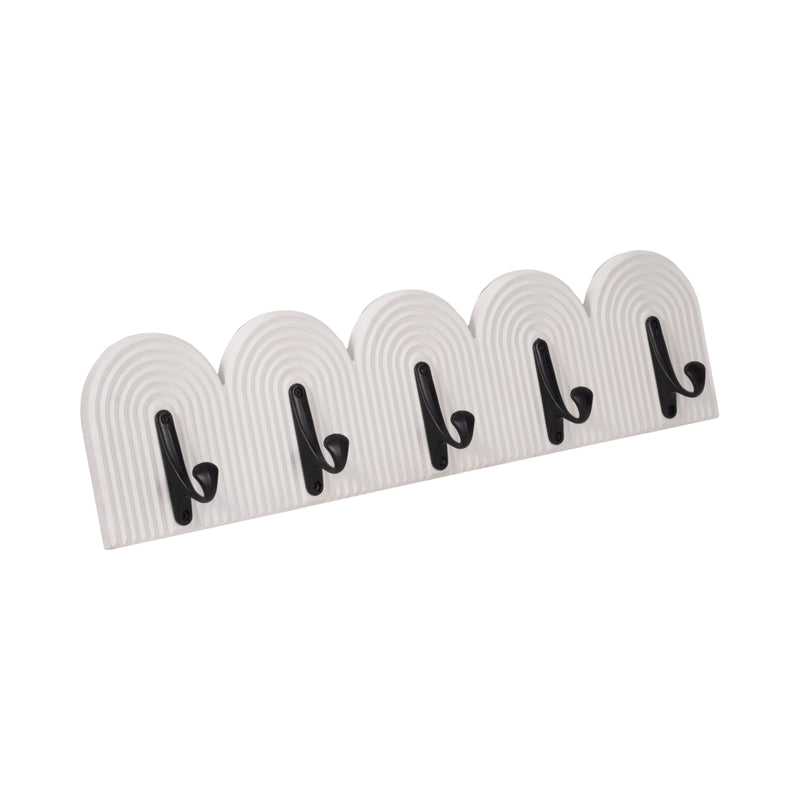 24" 5-arch Wall Hooks, White