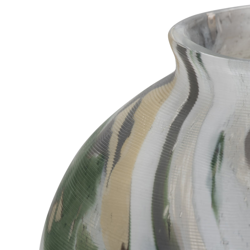 Marco Glass, 12" Marbled Look Vase, Multi