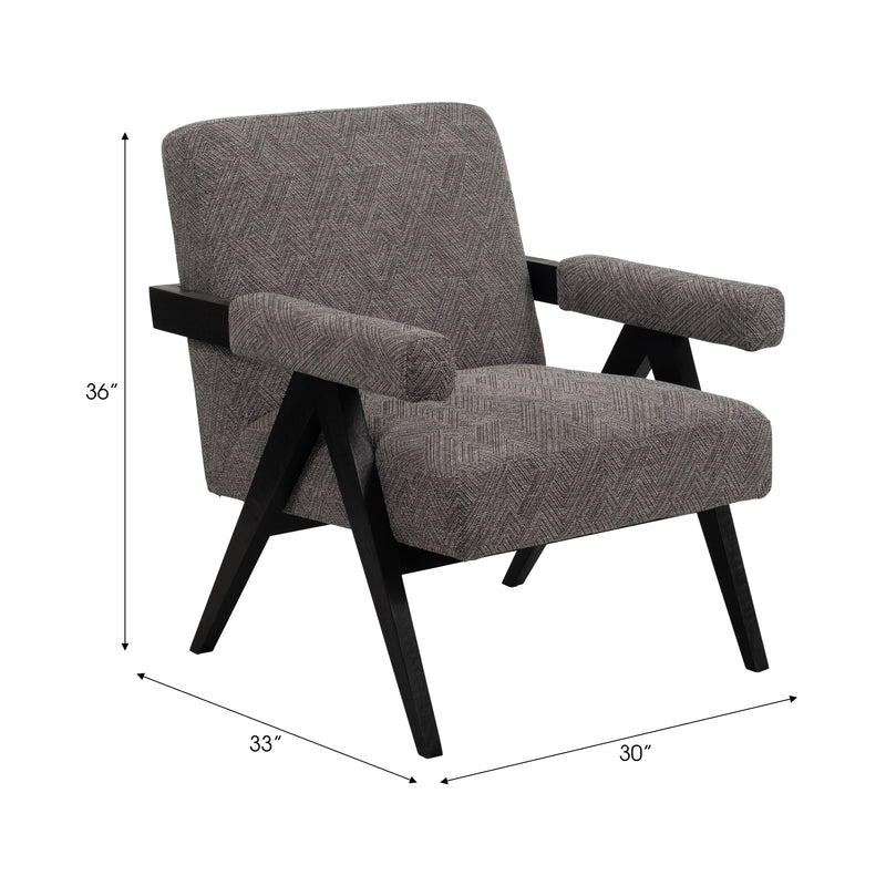 WOOD - SCANDINAVIAN ACCENT CHAIR - GRAY