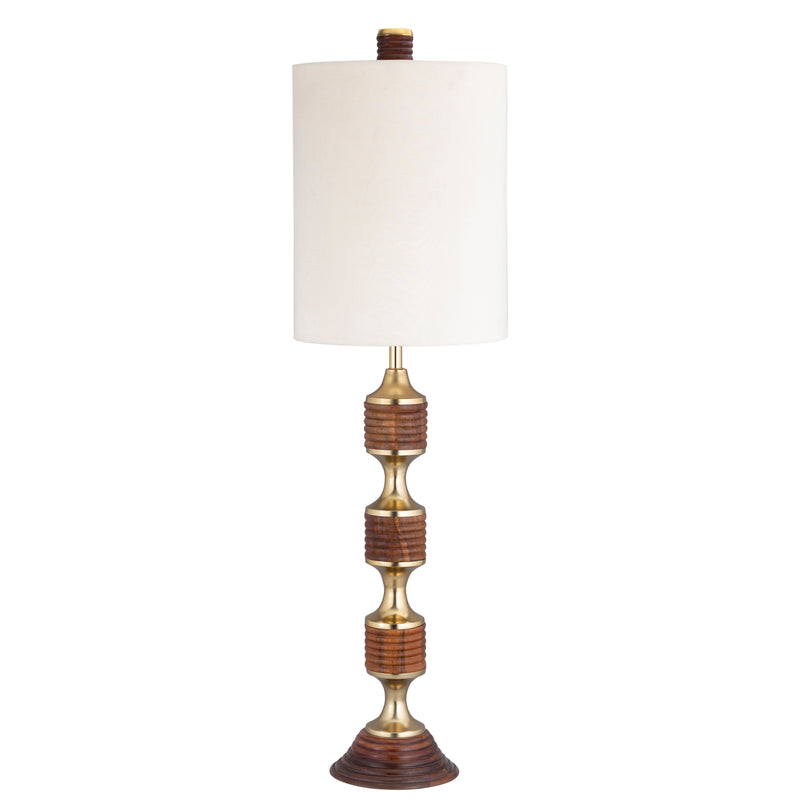 43" Theodore Wood And Aluminum Table Lamp