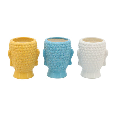 S/3 Buddha Citronella Candle, 8.5" Multi 40oz