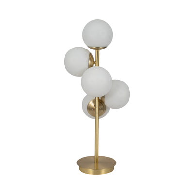 Glass 26" Frosted Globe Table Lamp, Gold