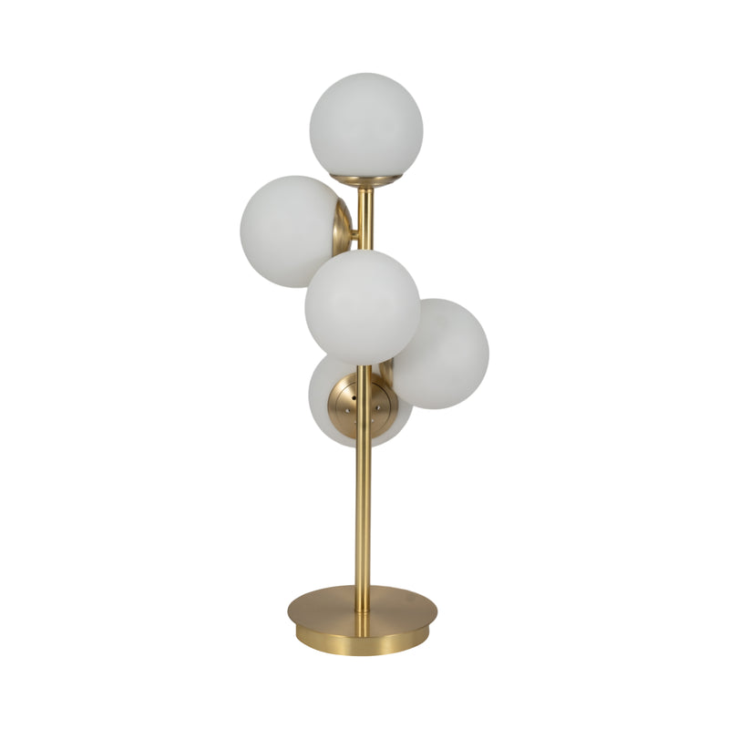 Glass 26" Frosted Globe Table Lamp, Gold