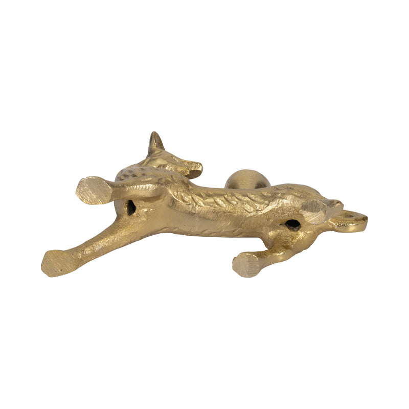 8" Fox Taper Candle Holder, Gold