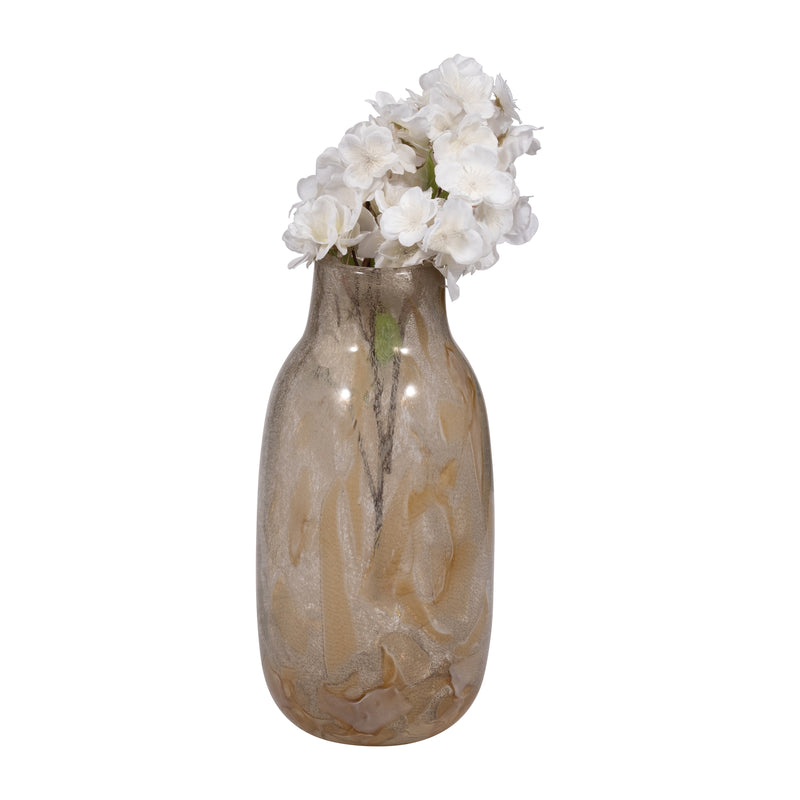 13" FOLEY SMALL NATURAL GLASS VASE