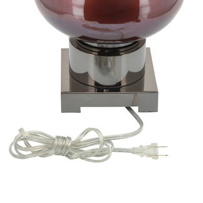 Glass 31" Genie Bottle Table Lamp, Burgundy