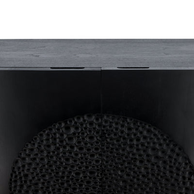 WOOD 39x47" HAMMERED CABINET, BLACK