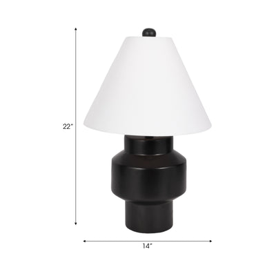 22" Modern Cylinder Table Lamp, Black