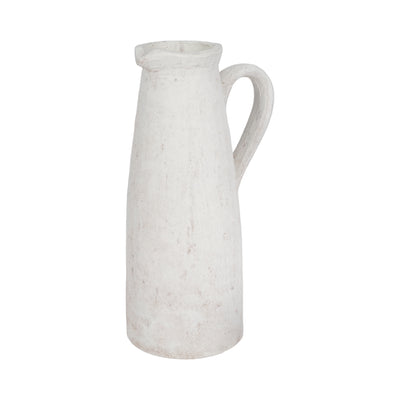 17" Pitcher Rough Finish, White