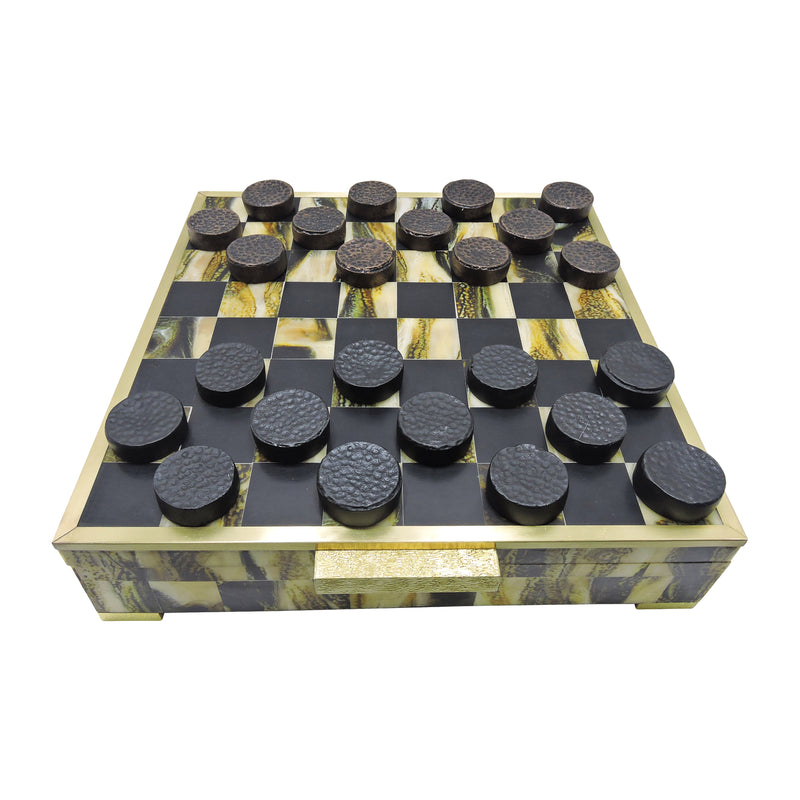 15x15" Allagash Horn Resin Checker Box Set