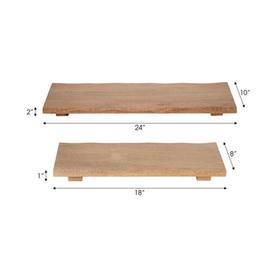 MANGO WOOD, S/2 18/24" ORGANIC BOARDS, NATURAL