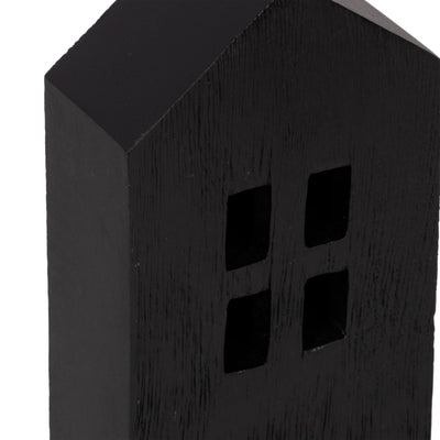 10" Wood House Decor, Black