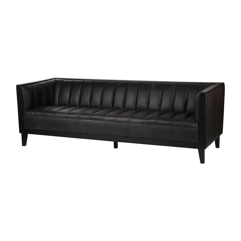 89" Eclipse Leather Sofa, Black