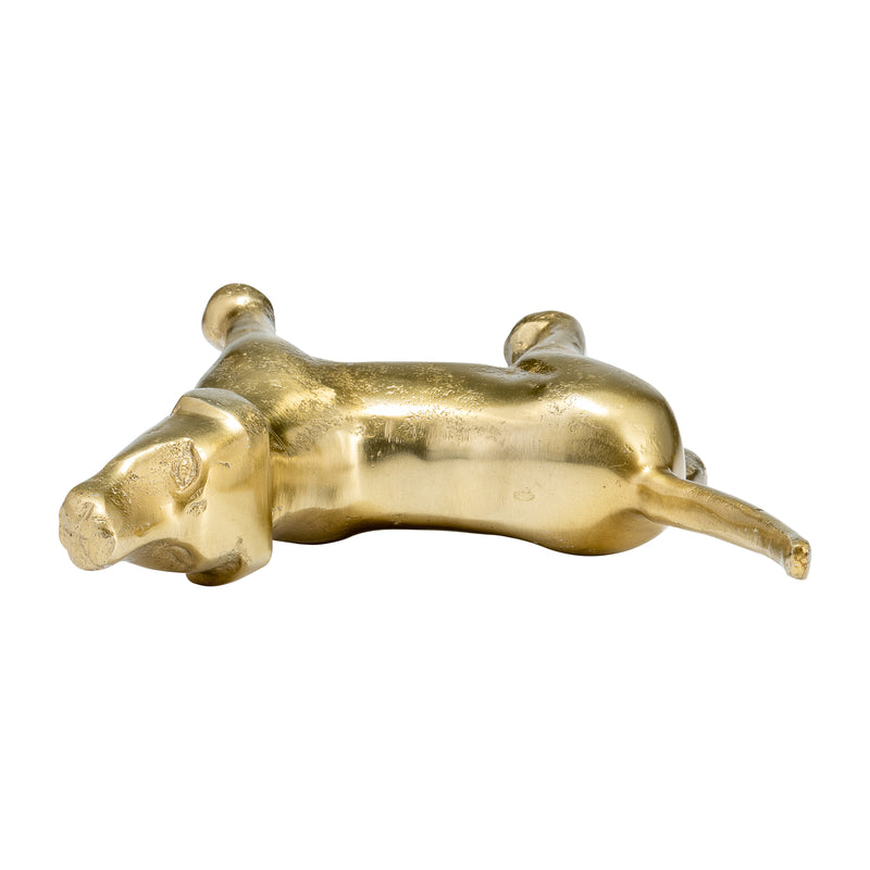 8"L METAL, DECO HOWLING DOG, GOLD