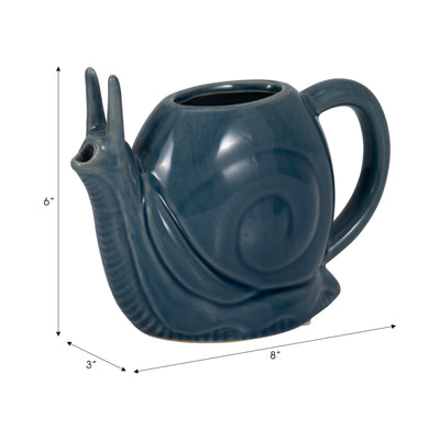 8" Snail Watering Can, Blue