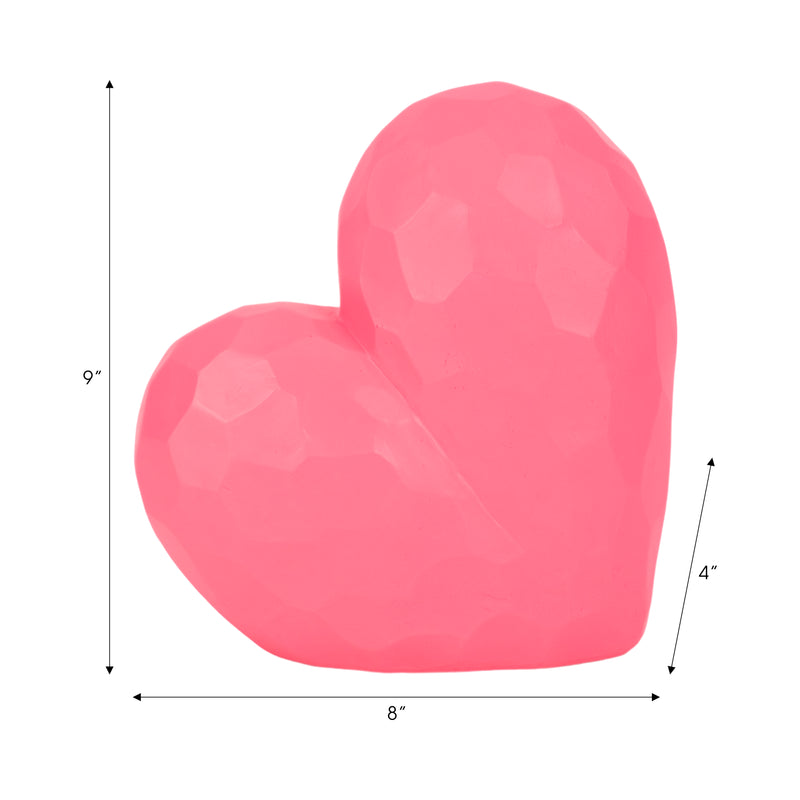 9" Heart Decor, Pink