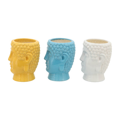 S/3 Buddha Citronella Candle, 8.5" Multi 40oz