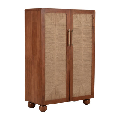 60" ACACIA WOOD ARMOIRE, BROWN