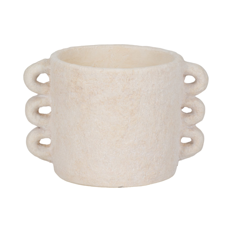 8" Arch Handle Planter, White