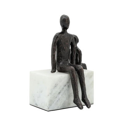 METAL, 10", DAD & SON SITTING SCULPTURE