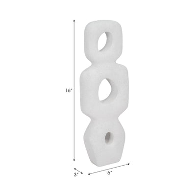 15" Textured Open Cut-out Totem Object, White