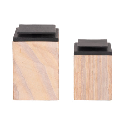 S/2 8/9" Maverick Sandstone Boxes, Natural