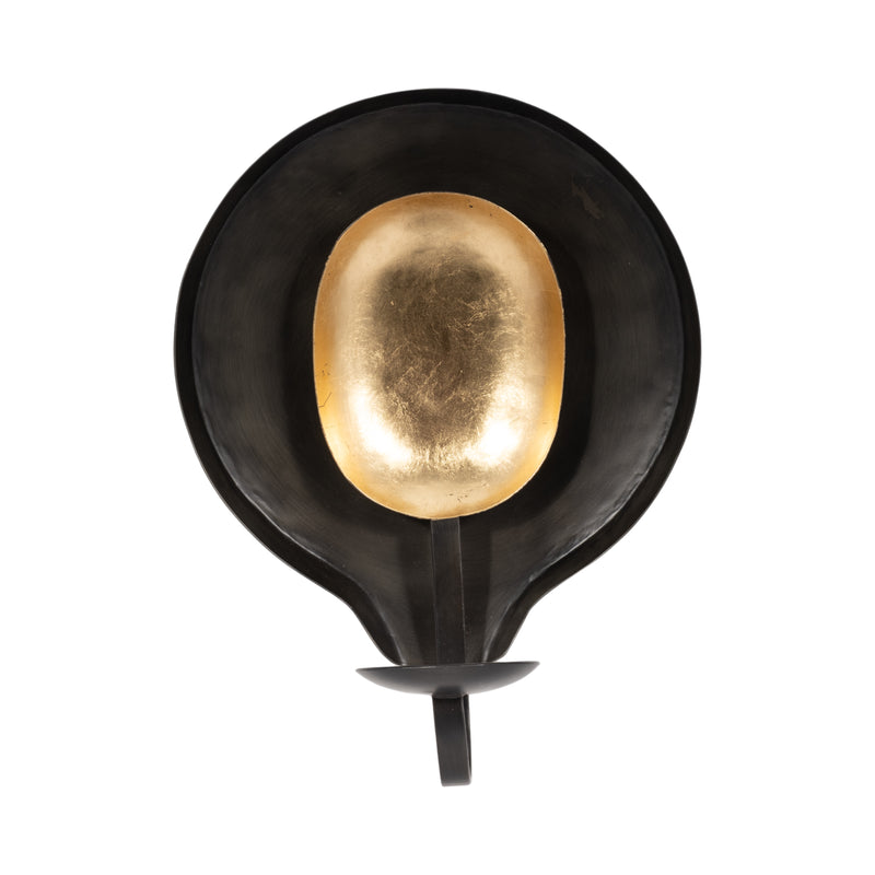 METAL, 12" ROUND VOTIVE HOLDER, BLACK/GOLD