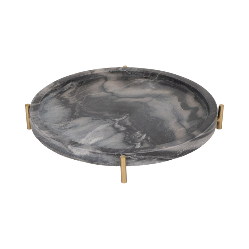 13" Oxford Small Marble Tray, Gray