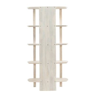 71" Catalina  Fluted Wood Etagere, Cream