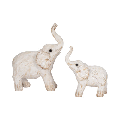 11" ELEPHANT FIGURINE , WHITE