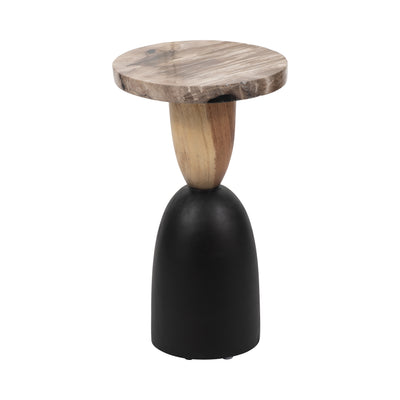 Petrified Wood, 20" Accent Table, Multi