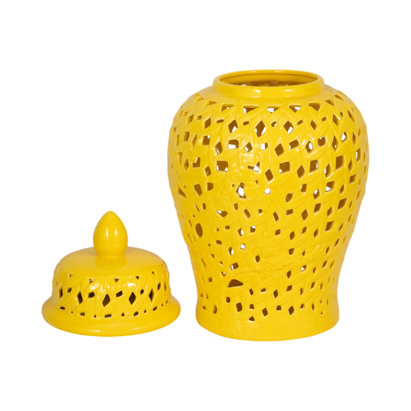 PIERCED YELLOW TEMPLE JAR 24"