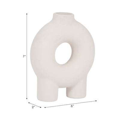 Cer, 7" Donut Footed Vase, Cotton