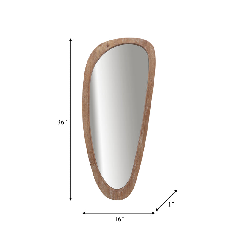 WOOD, 15X36 EGG SHAPED MIRROR, BROWN WB