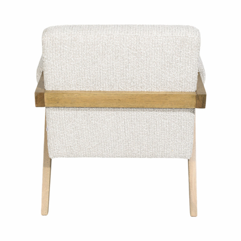 WOOD, SCANDINAVIAN ACCENT CHAIR, IVORY