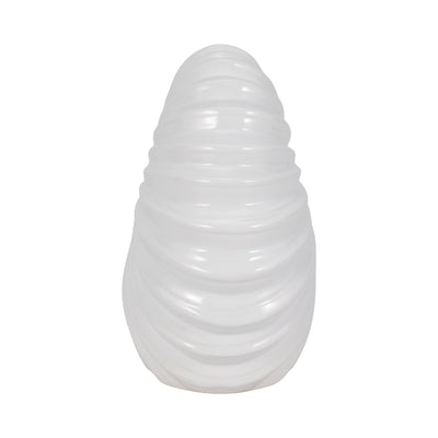 CER, 10" SHELL VASE, WHITE