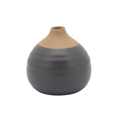 S/3 MATTE BUD VASES, BLACK/GRAY/WHITE