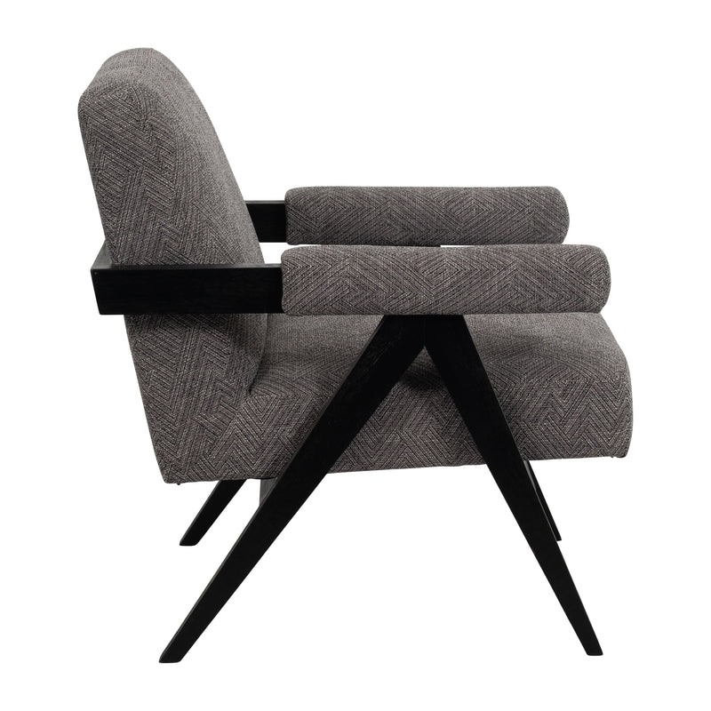 WOOD - SCANDINAVIAN ACCENT CHAIR - GRAY