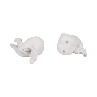 S/2 Sitting Ladies Bookends, White