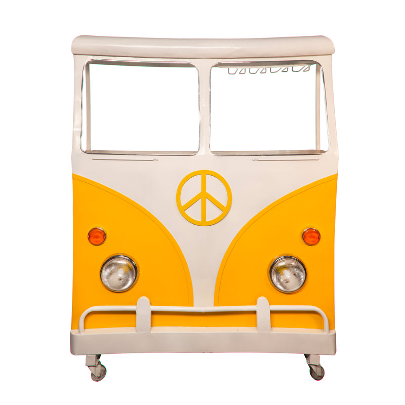 Metal 69"h Bus Kombi Bar, Yellow