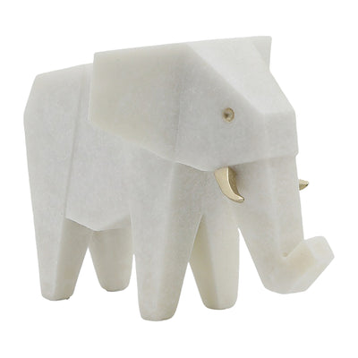 11" ANDORA ELEPHANT STATUARY, WHITE