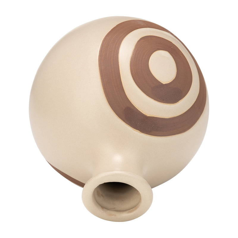 CER, 7"H ABSTRACT VASE, IRISH CREAM