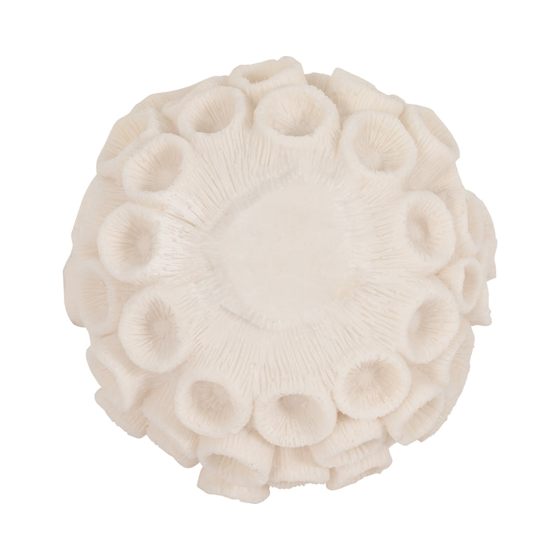 7" Round Coral Orb, Ivory